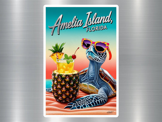 Amelia Island Florida Turtle Sticker