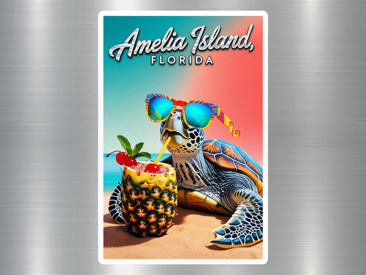 Amelia Island Florida Turtle Sticker