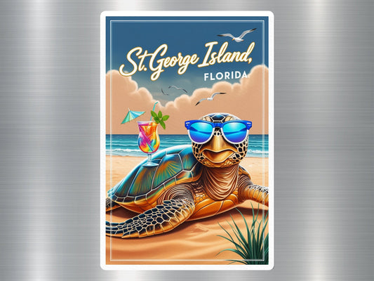 St. George Island Florida Turtle Sticker