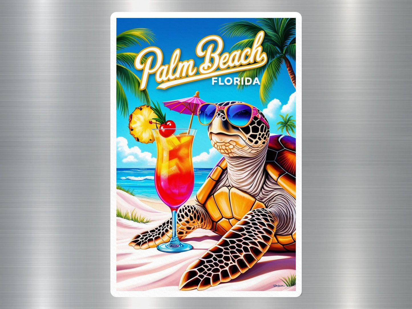 Palm Beach Florida Turtle Sticker