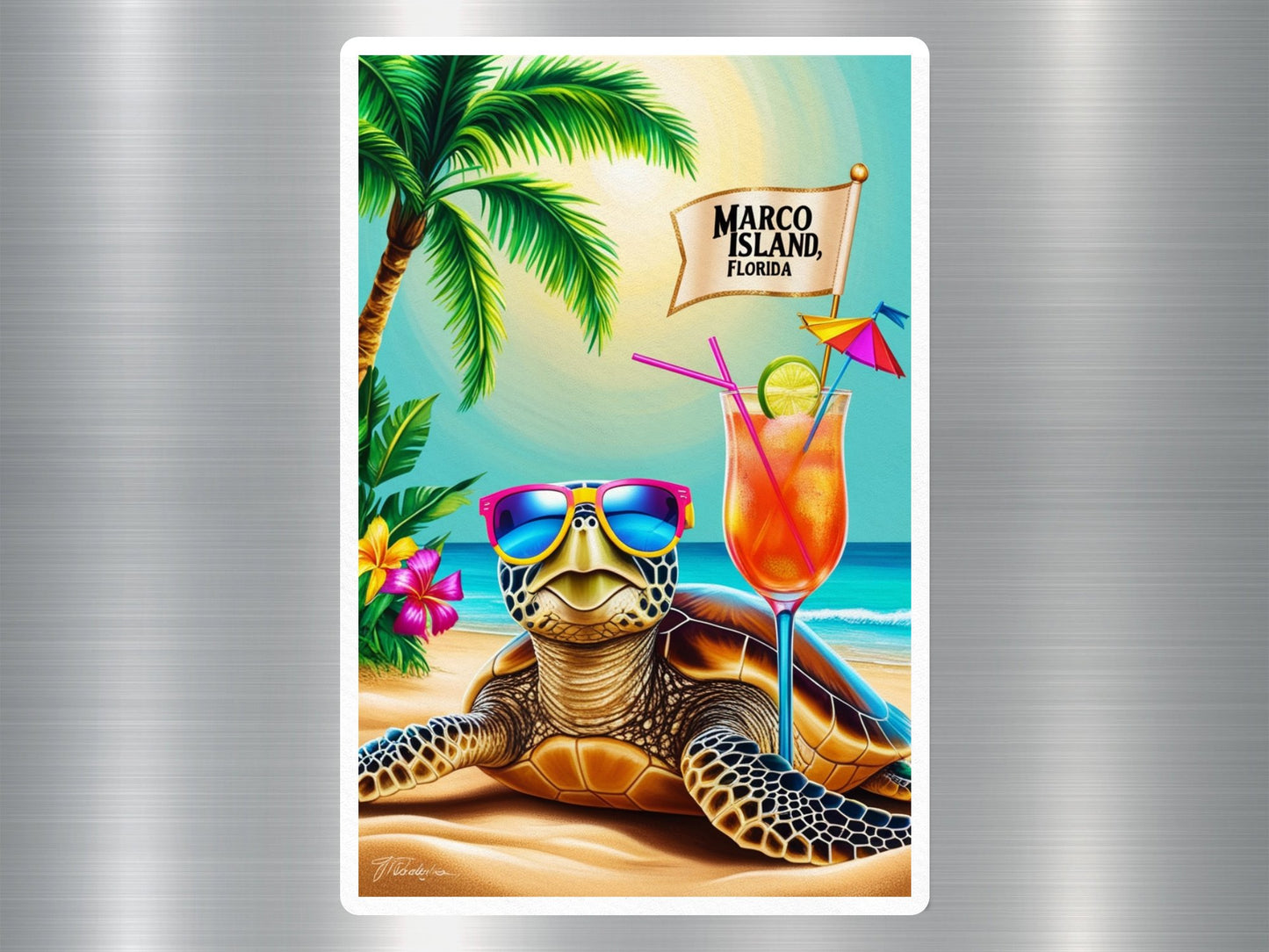 Marco Island Florida Turtle Sticker