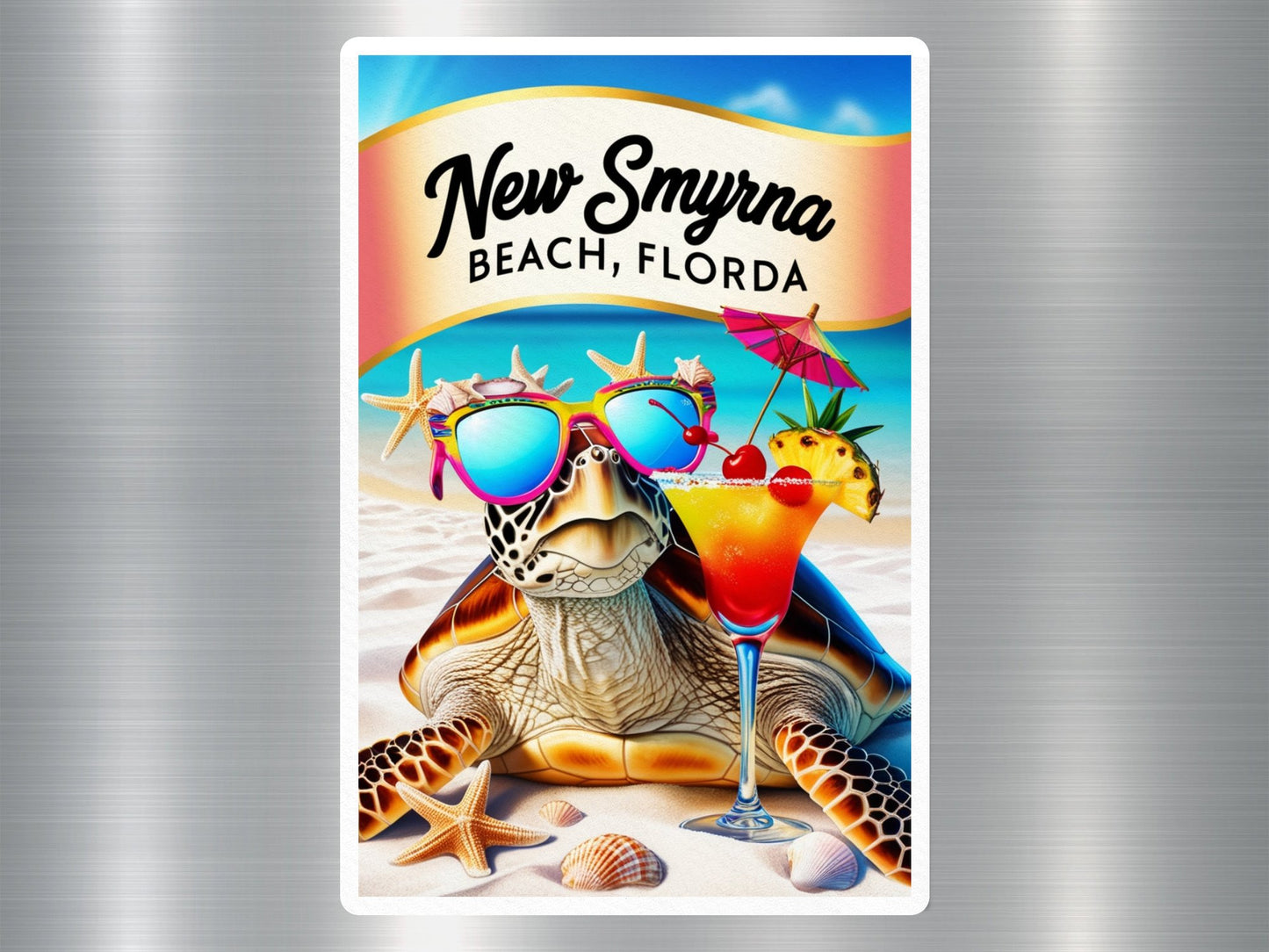 New Smyrna Beach Florida Turtle Sticker