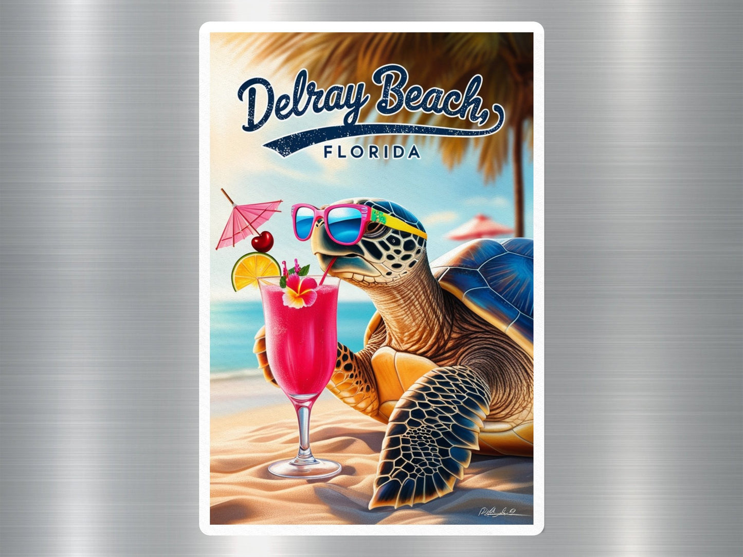 Delray Beach Florida Turtle Sticker