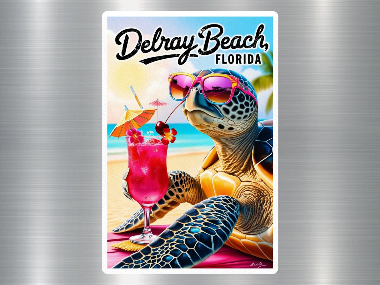 Delray Beach Florida Turtle Sticker