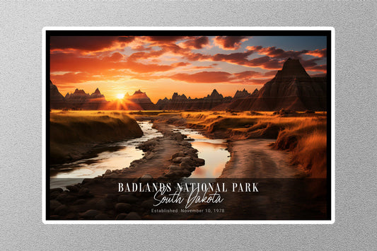 Badlands Sunrise National Park Sticker