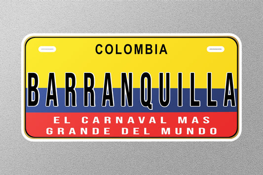 Barranquilla Colombia License Plate Sticker