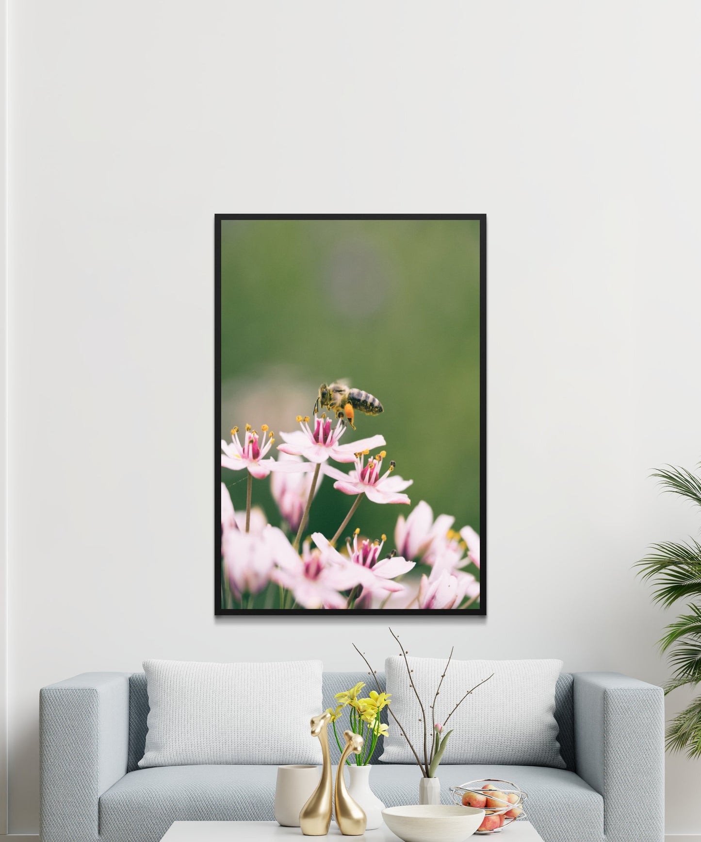 Bee On Flower Poster - Matte Paper