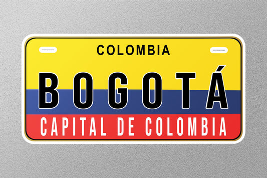 Bogota Colombia License Plate Sticker