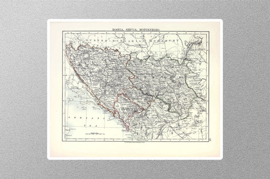 Bosnia Serbia Montenegro Map Sticker