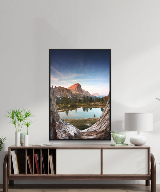 Brown Mountain Near Body of Water During Daytime Poster - Matte Paper
