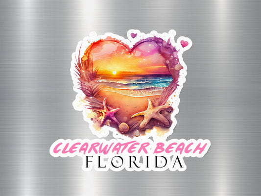 Clearwater Beach Florida Heart Sticker