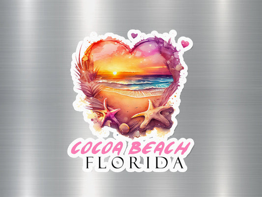 Cocoa Beach Florida Heart Sticker