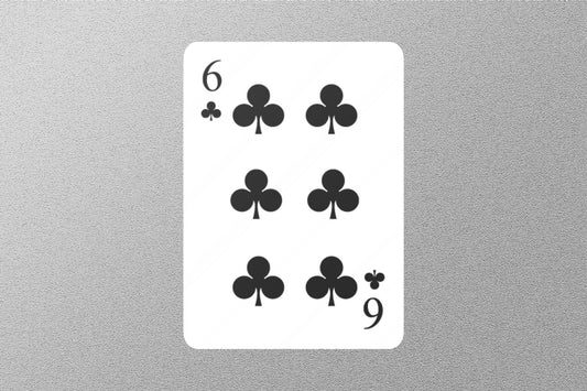 6 Of Clubs Cards Sticker