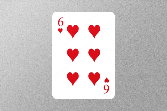 Wholesale 6 of Hearts Cards Sticker
