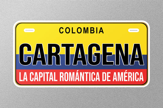 Cartagena Colombia License Plate Sticker