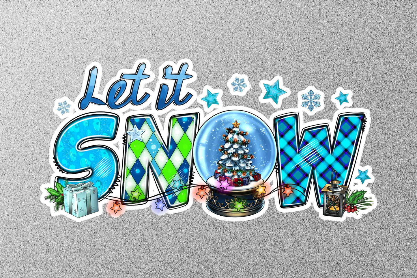 Christmas Let It Snow With Snow Winter Holiday Sticker