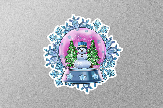 Christmas Snow Globe With Snowflake Winter Holiday Sticker