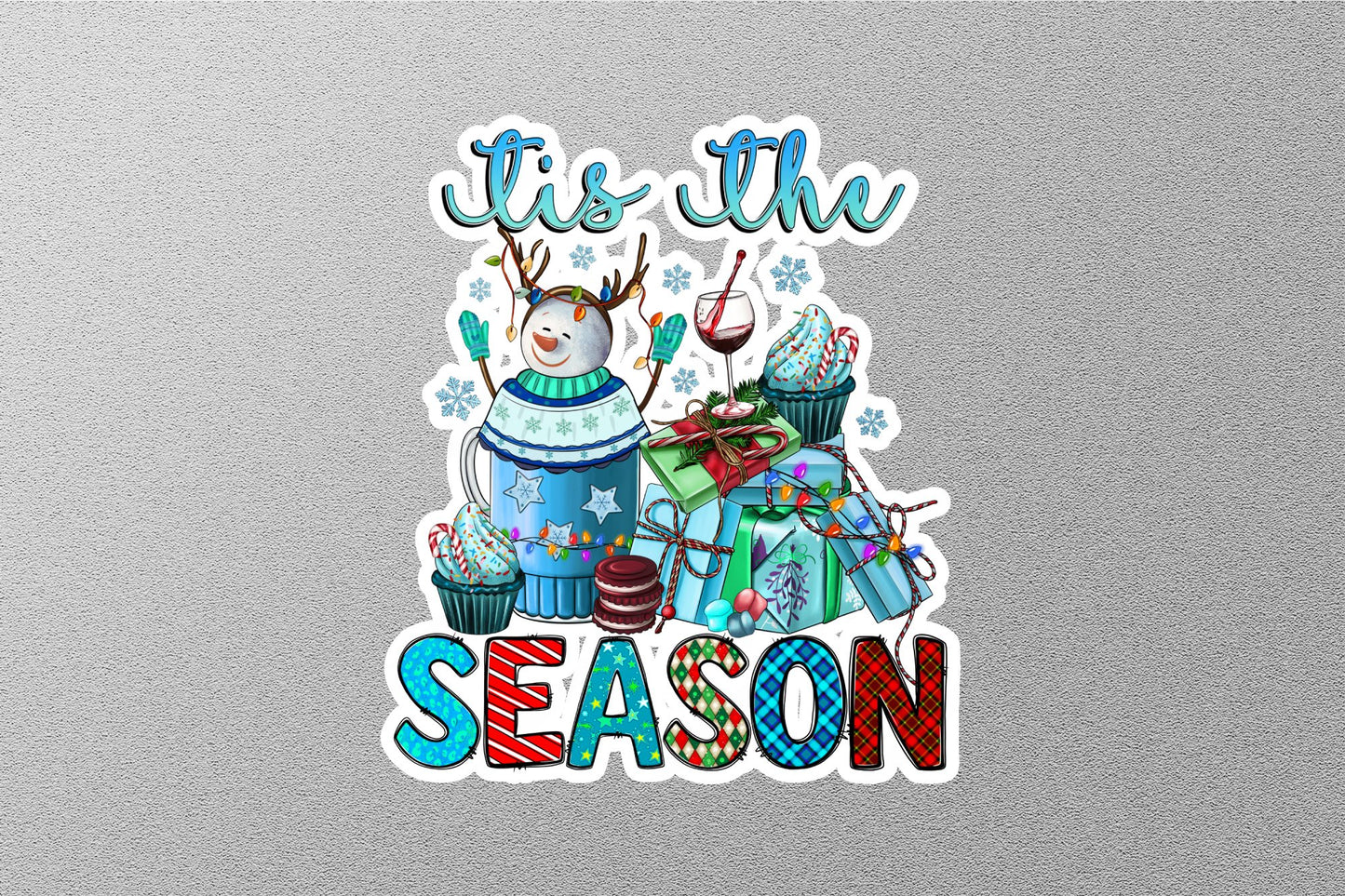 Christmas Tis The Season Winter Holiday Sticker