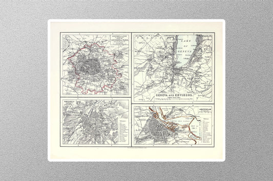 EUROPEAN CITIES Map Sticker