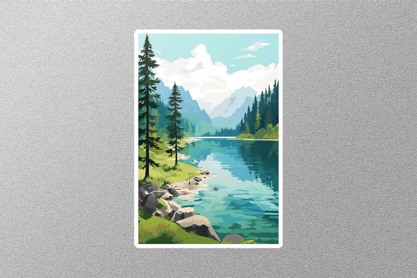 Wholesale Vintage Lake Mountains Travel Sticker