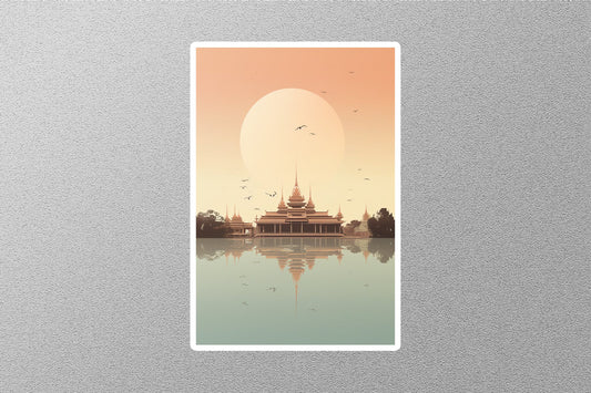 Wholesale Vintage Temple Night Travel Sticker