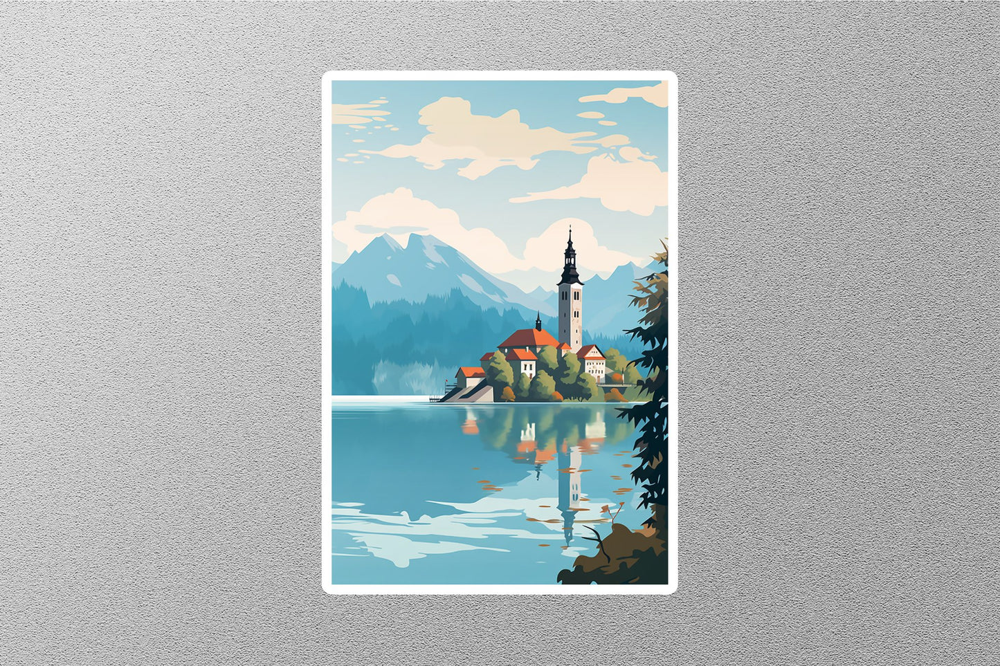 Wholesale Vintage Lake Bled Slovenia Travel Sticker