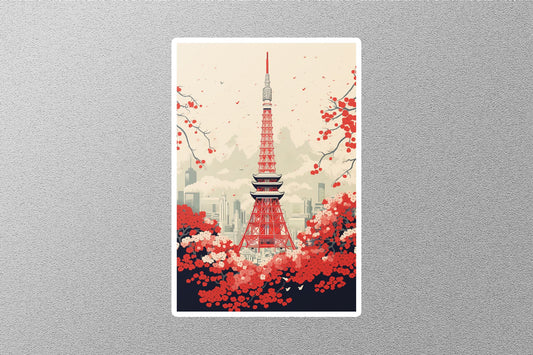 Wholesale Vintage Tokyo Tower Travel Sticker