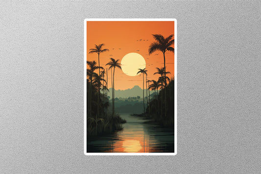 Wholesale Vintage Sunset Travel Sticker