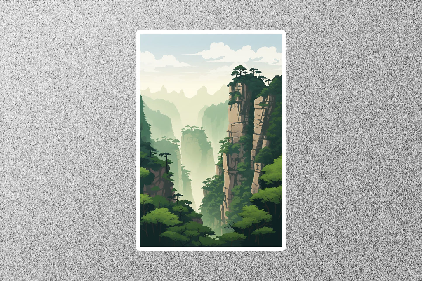 Wholesale Vintage Forest Cliff Travel Sticker