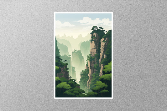 Wholesale Vintage Forest Cliff Travel Sticker