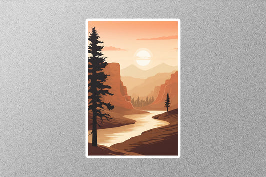 Wholesale Vintage Misty Mountains Travel Sticker