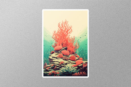 Vintage Coral Fish Travel Sticker