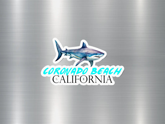 Coronado Beach California Shark Sticker