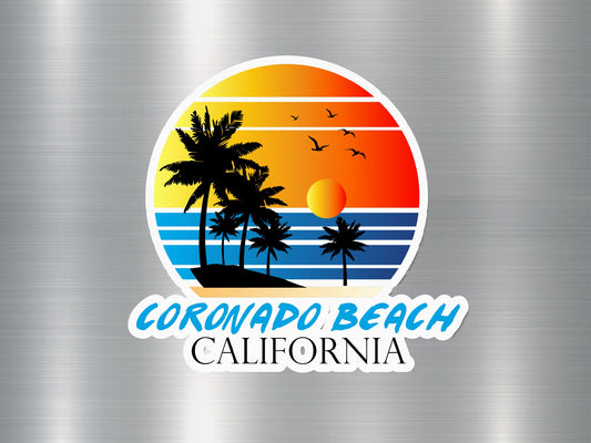 Coronado Beach California Sunset Sticker