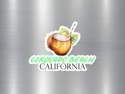 Coronado Beach California Coconut Sticker