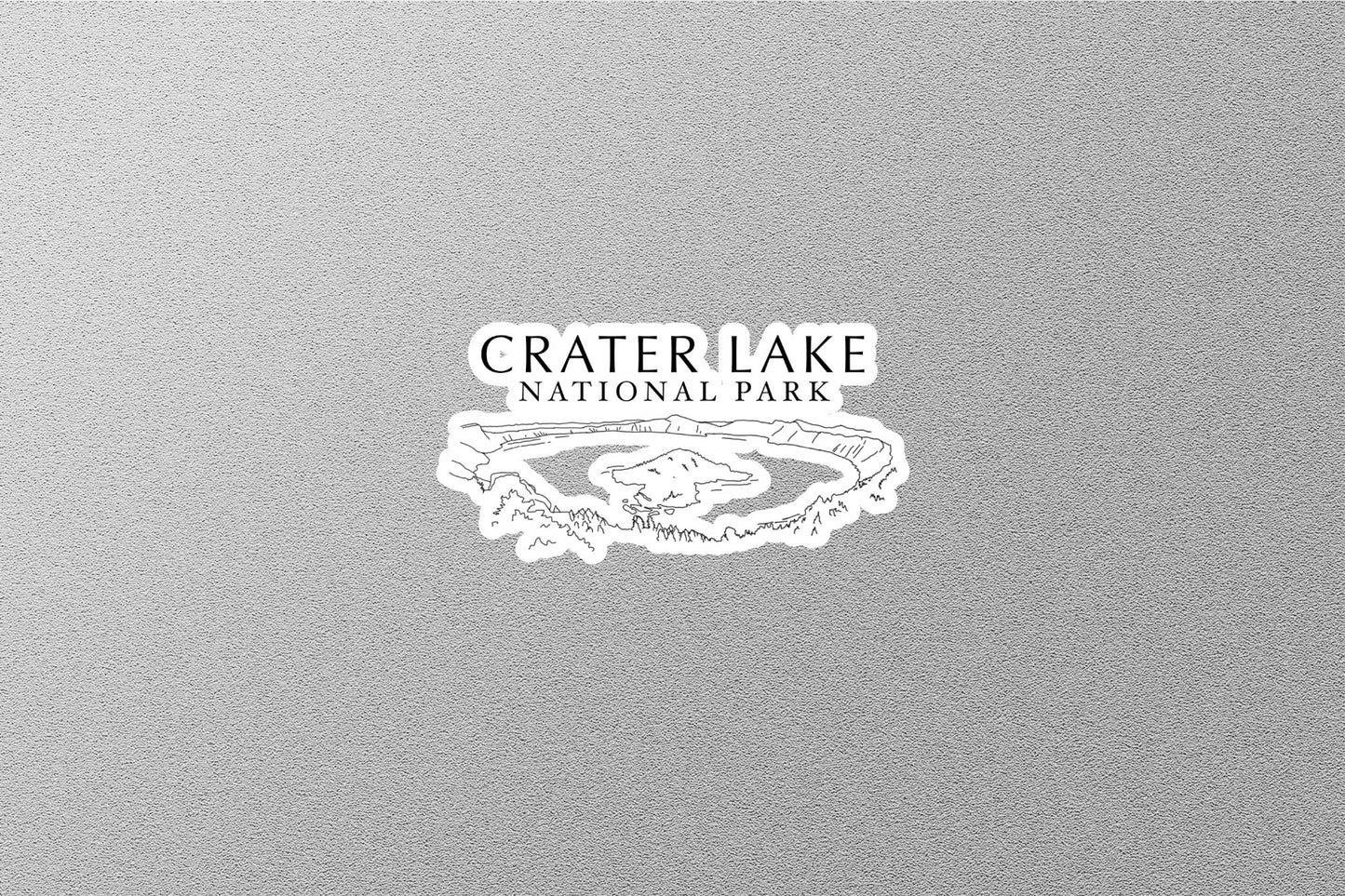 Crater Lake Sketch National Park Sticker