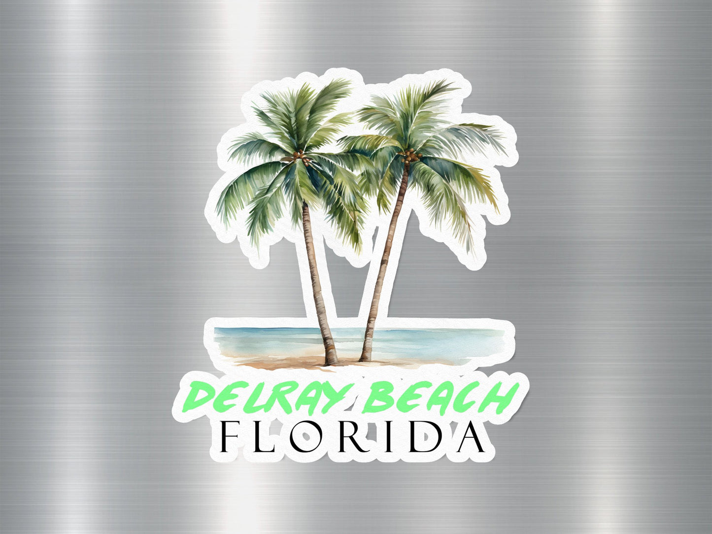 Delray Beach Florida Palm Tree Sticker