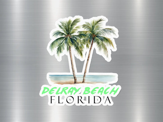 Delray Beach Florida Palm Tree Sticker