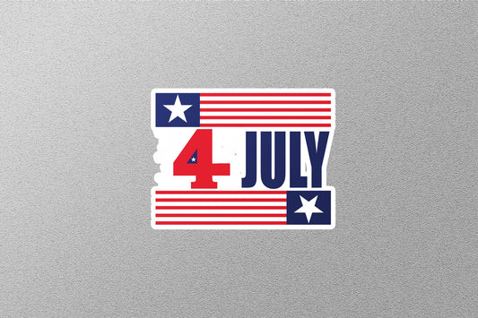 4th July Independence Day of USA Flag Sticker