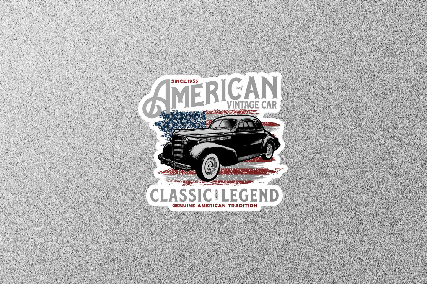 American Vintage Car Sticker