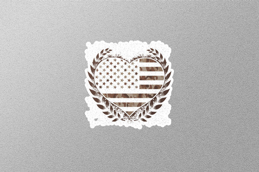 USA Flag in Heart Sticker