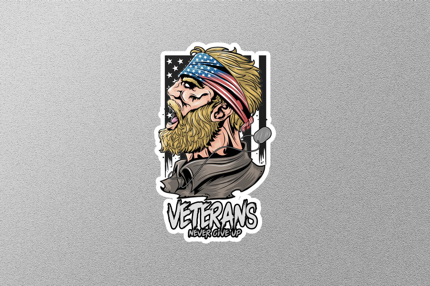 American Veteran Never Give up Sticker