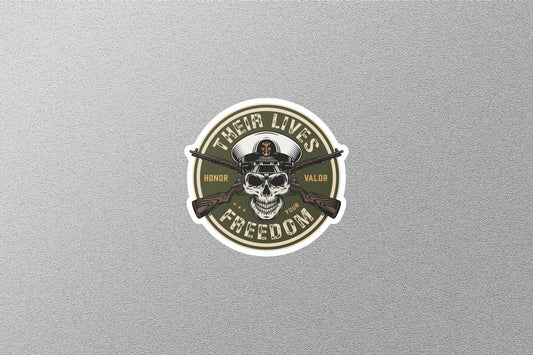 USA Skull Crossed Rifles Sticker