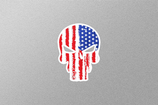 American Flag Skull Sticker