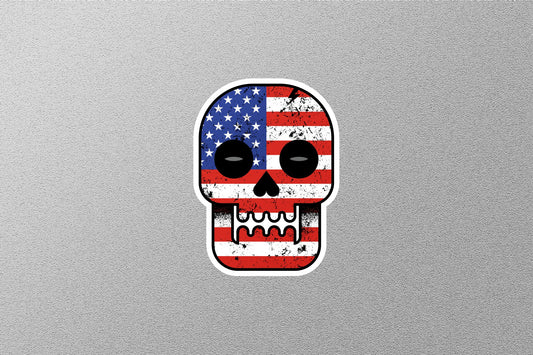 USA Flag Skull Sticker