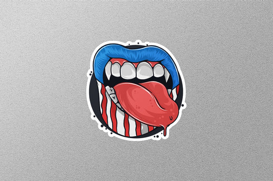 America Lips Flag Sticker