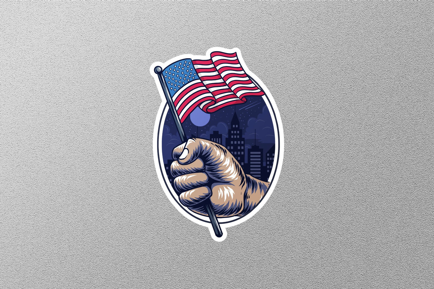 American Flag in Hand Sticker