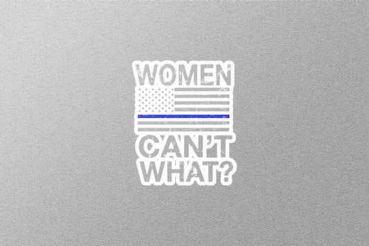 Woman in American Police Sticker