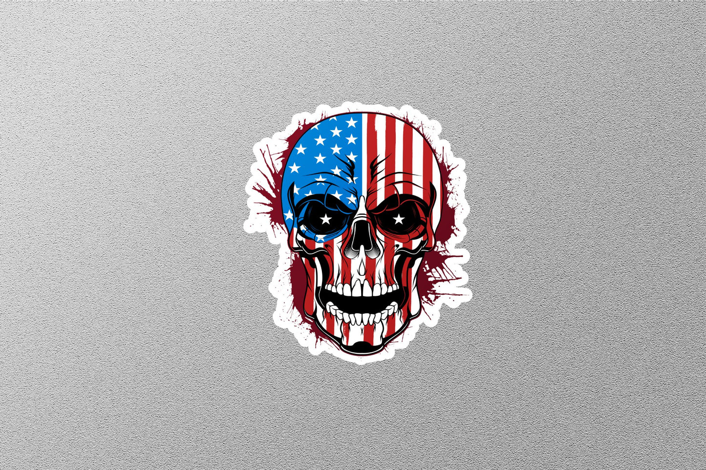 USA Flag Skull Sticker