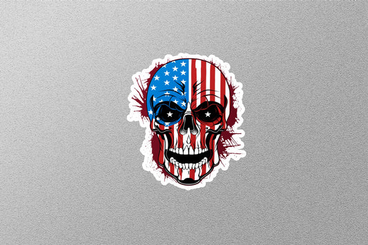 USA Flag Skull Sticker